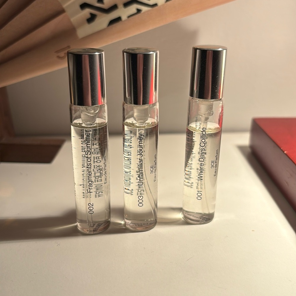 set of 3 korean brand 3CE spray mini perfumes